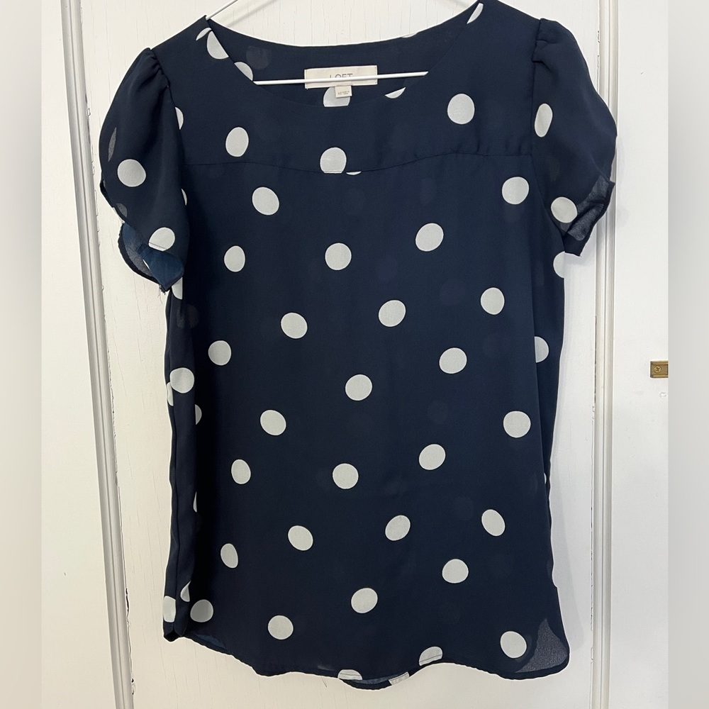 Loft XS Polka Dot Blouse